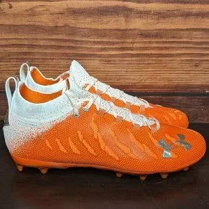 Under Armour Spotlight Lux MC LE Men 14 Orange White Football Cleats 3023959-112