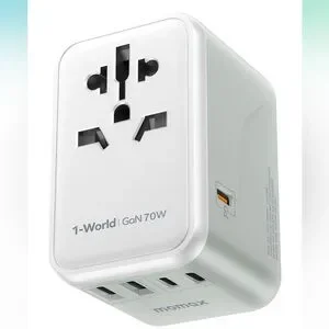 Universal Travel Adapter 70W GaN International Power Adapter 3‎ USB-C & 2 USB