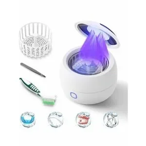 Upgraded Ultrasonic Retainer Cleaner 45kHz Ultrasonic Cleaner For Denture C
