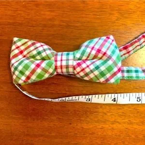 Urban Sunday gingham green bow tie S