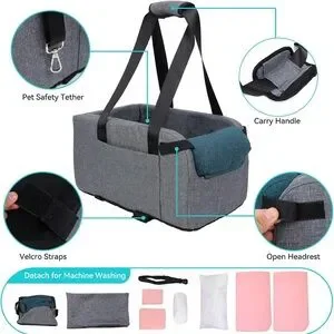 Urijk Dog/pet Car/travel Console Seat And Pet Carrier NEW