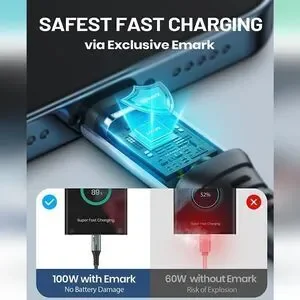 USB C To USB C Cable INIU 100W [2-Pack 6.6ft] PD 5A Fast Charging