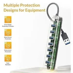 USB Hub 3.0 7 Port USB Hub Splitter USB Hub For Laptop IMac Surface Pro
