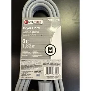 UTILITECH #0148708 6-FT 3-PRONG GRAY DRYER APPLIANCE POWER CORD 30AMP [AH]