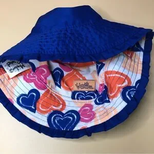 UV Skinz Child’s Reversible Sun Hat Blue And Orange Hearts