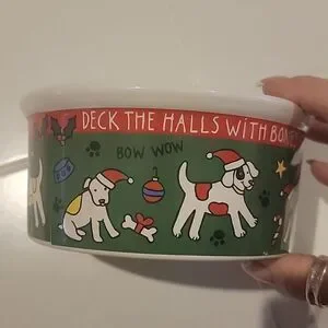 Van Beers Christmas dog bowl