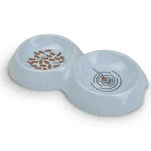 Van Ness Pets EcoWare Double Dish Cat Bowl Whisker Friendly Feeder