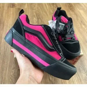 VANS Knu Stack black fuchsia platform lace up shoes sneakers women's 7 new VANS Knu Stack black fuchsia platform lace up shoes sneakers women's 7 new