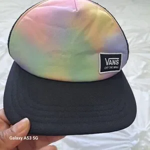 Vans Off The Wall Trucker Hat Tie Dye Style Mesh Back Adjustable Snapback Cap