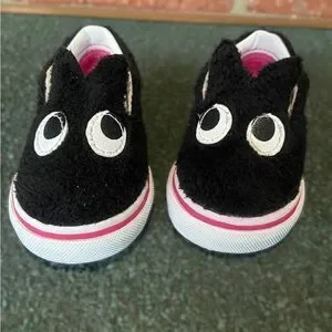 VANS Slip On Infant Baby Toddler Friend Party Furry Black Shoes size 5