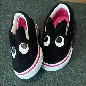 VANS Slip On Infant Baby Toddler Friend Party Furry Black Shoes size 5