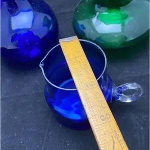 Vase lot 3 private Collet 45yr’s WV cobalt Ruffle top anchor hocking emerald