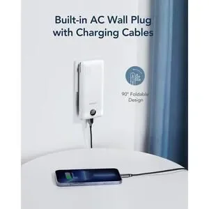 VEGER Portable Charger 10000mAh Slim Fast Charging USB C Power Bank White
