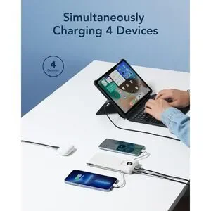 VEGER Portable Charger 10000mAh Slim Fast Charging USB C Power Bank White