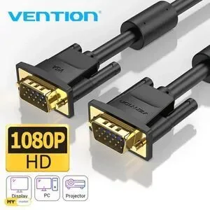 VENTION VGA (3+6) Male to Male Cable 1080p full hd FERRITE CORES Gold