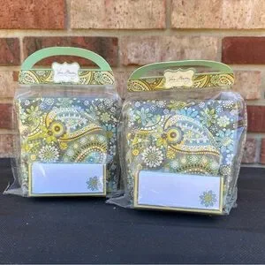 Vera Bradley 2 Happy Hour Sets Lemon Parfait New Napkins Coasters Place-cards