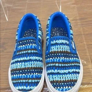 Vera Bradley Blue And White Slip-On Sneakers
