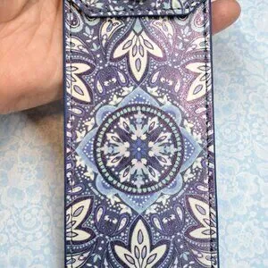 Vera Bradley Bonbon Medallion Snap Button Leatherette Pen Pouch EUC