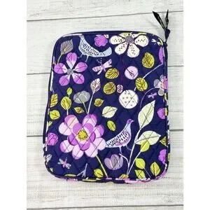 Vera Bradley E-Reader Floral Nightingal Tablet Sleeve Retired Navy Blue