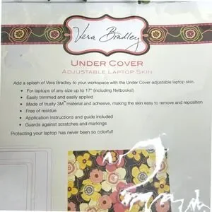 Vera Bradley NWT Laptop Skin Under Cover Adjustable Up To 17 Inch * Buttercup