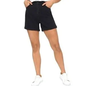 VERO MODA Nineteen High Rise Loose Black Denim Shorts