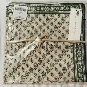 VERONICA BEARD S/4 Napkins SPRING Floral Granny Chic Green Cream Pink