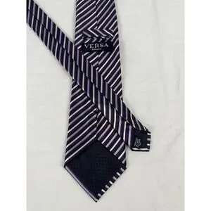 Versa Collection Tie Purple With Stripes