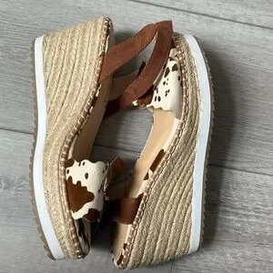 Versona Brown And Cream Espadrilles Feminine And Retro Size 7.5