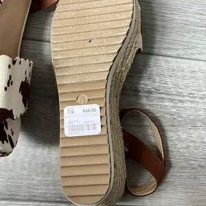 Versona Brown And Cream Espadrilles Feminine And Retro Size 7.5