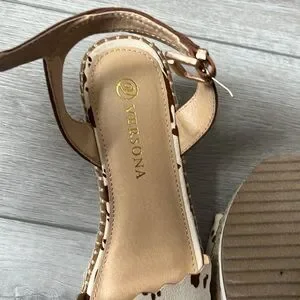 Versona Brown And Cream Espadrilles Feminine And Retro Size 7.5