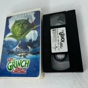 VHS Video Dr. Seuss How The Grinch Stole Christmas Live Action Movie Jim Carrey
