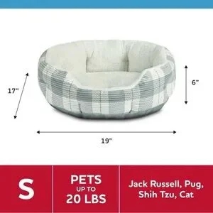 Vibrant Life Round Cuddler Pet Bed Small 19"
