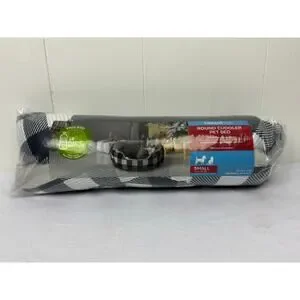 Vibrant Life Round Cuddler Small Dog / Cat Bed Black And White Plaid 19"x6" NIB
