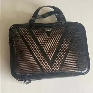 Victoria's Secret Black Cosmetic Bag with Modern Design