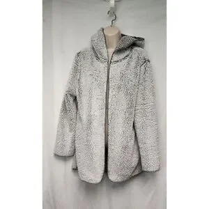 Victoria's Secret Fleece Gray Open Hooded Jacket Size M/L