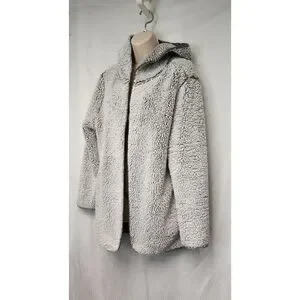 Victoria's Secret Fleece Gray Open Hooded Jacket Size M/L