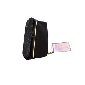 Victorias Secret Womens Black Glitter Travel Makeup Case NEW