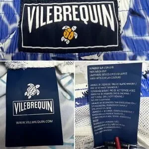 Vilebrequin Shark Print Swim Trunks SIZE XL Blue Shorts Collector 2009 Limited