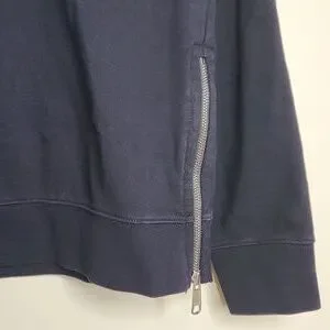 Vince Men's Dark Blue Crewneck Sweater With Zipper