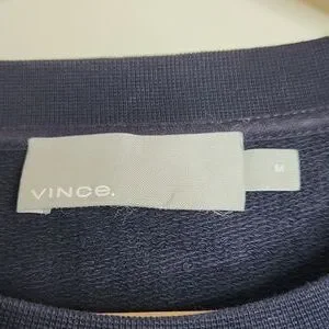 Vince Men's Dark Blue Crewneck Sweater With Zipper