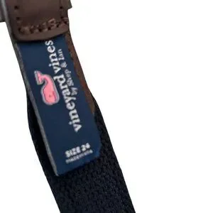 Vineyard Vines Santa Whale Leather Belt Kids Size 24