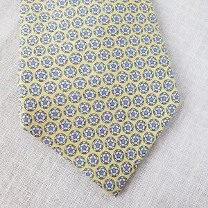 Vineyard Vines Silk Tie Soccer Ball Yellow Blue Preppy Boys USA Made