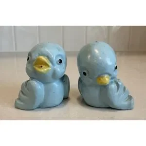 Vintage 1950's Little Blue Bird Salt And Pepper Shaker Set