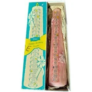 Vintage 1950s Penn Wax Works Happy Birthday Candle Ages 1-21 Original Box Unused