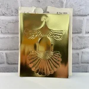 Vintage 1960’s Hallmark Plans-a-Party Thanksgiving Nut Cups Craft 6 Pieces Gold