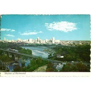 Vintage 1974 Skyline Of Richmond Virginia Postcard