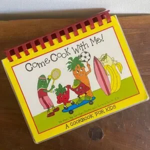 Vintage 1989 Come Cook With Me Kids Spiral Picture Cook Book