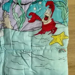 Vintage 1990 Disney's The Little Mermaid Sleeping Bag Ariel Flounder