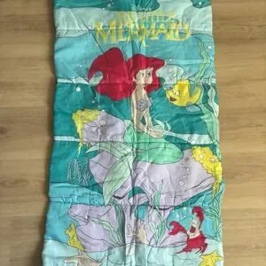 Vintage 1990 Disney's The Little Mermaid Sleeping Bag Ariel Flounder
