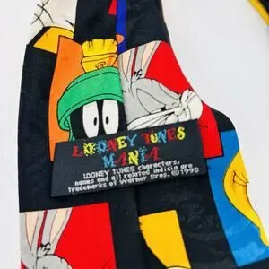 Vintage 1994 LOONEY TUNES MANIA 100% Polyester 54" Necktie